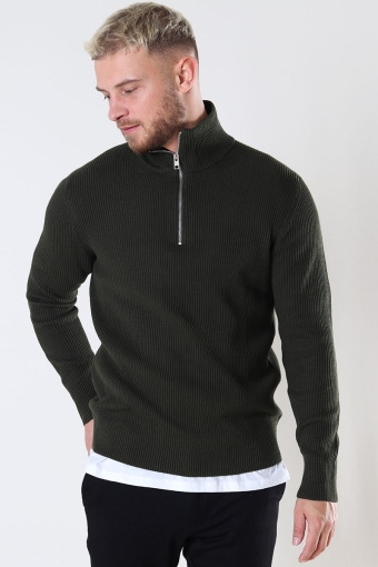 PERFECT KNIT HALF ZIP Forest Night