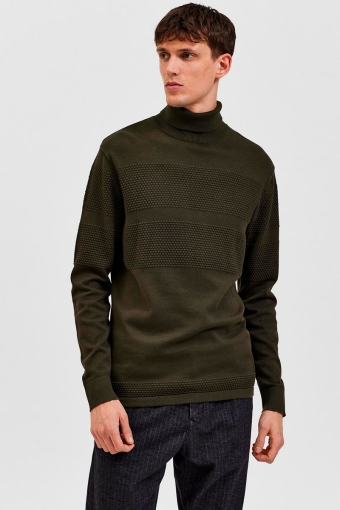 MAINE LS KNIT ROLL NECK Forest Night