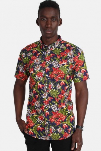 Johan Exotic S/S Shirt Forest/Red