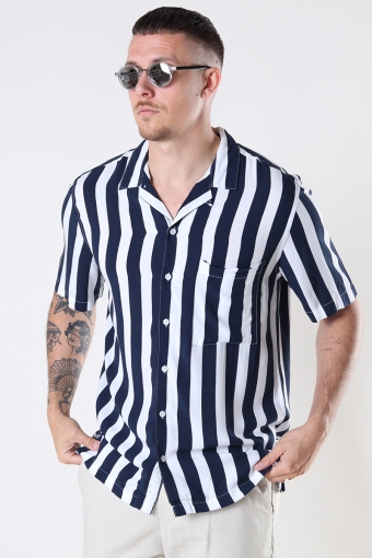 Ramon Cuba big stripe S/S shirt Navy
