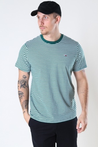 TOMMY CLASSICS STRIPE TEE Rural Green / White