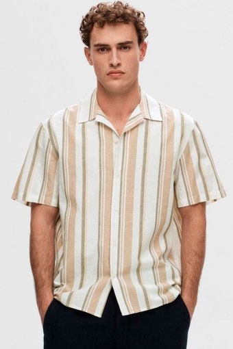 Relax New Linen Shirt SS Resort Kelp Multi Stripe