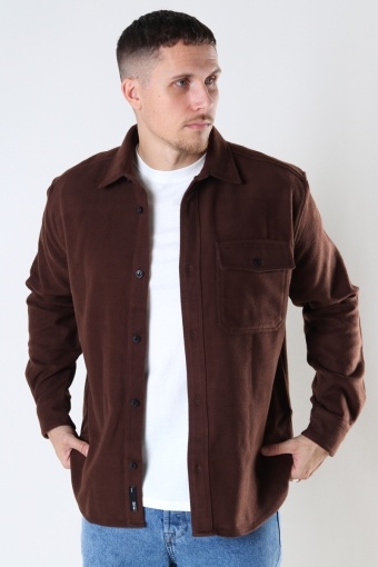 LESTER WOOLEN LOOK RELAX OVERSHIRT Chicory Coffee