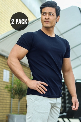 Muscle Fit T-shirt 2-Pack Blue Navy