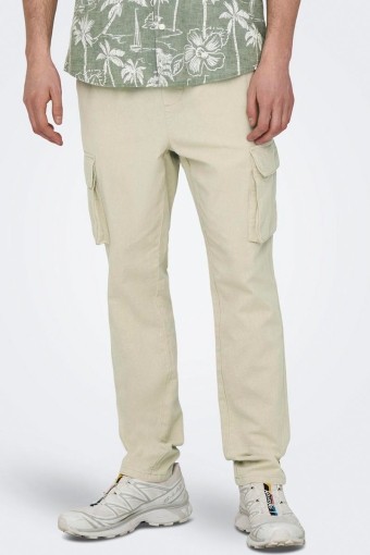 Linus Cargo Cotton Linen Pants Silver Lining