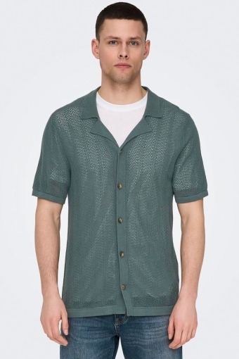 Diego Regular SS Knit Resort Shirt  Balsam Green