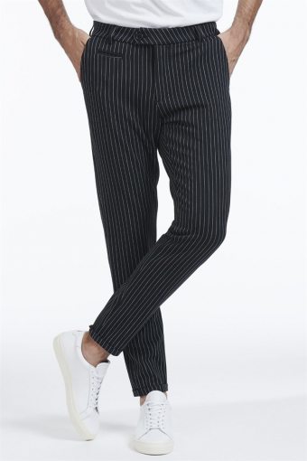 Como Pinstripe Suit Pants Black/ White