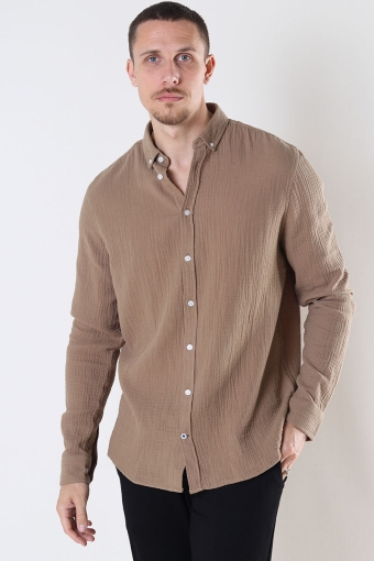 Johan Muslin shirt Sepia tint brown