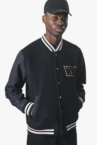 Kip Varsity Jacket Black-Grey