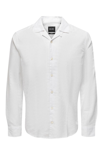 Caiden Regular Linen Resort LS Shirt White
