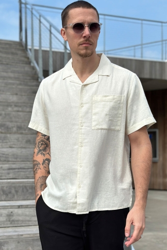 Allan Cuba Linen Shirt Off White