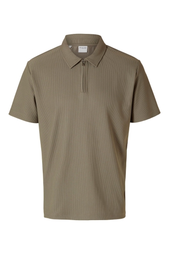 Relax Plisse Half Zip SS Polo Vetiver