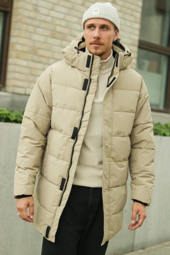 CARL LONG QUILTED COAT Chinchilla