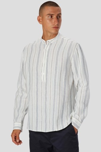 Bob Striped Mao Shirt L/S Ecru