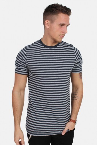 T-shirt Striped Oxford Grey/Heather Blue