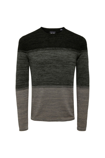 Panter Structure Crew Neck Knit Rosin