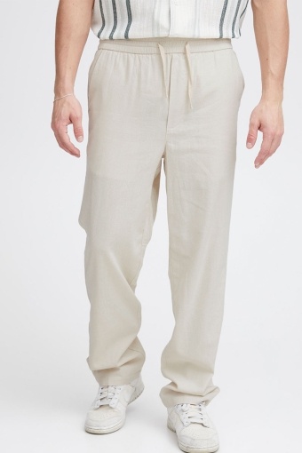 Allan Elasticated Linen Trousers Oatmeal