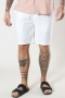 Solid Aurelius Elasticated Linen Shorts White