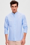 Selected SLHSLIMNEW-LINEN SHIRT LS BAND W Cashmere Blue