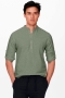 ONLY & SONS CAIDEN HALF PLACKET LINEN SHIRT Swamp