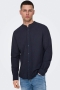 ONLY & SONS CAIDEN LS SOLID LINEN MAO SHIRT Night Sky