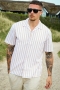 Selected Relax New Linen Shirt SS Resort Kelp Stripe