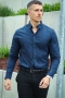 Solid Tyler Muscle Fit Shirt Insignia Blue
