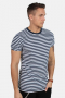 Basic Brand T-shirt Striped Navy/White