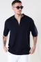 ONLY & SONS ONSWYLER LIFE SS POLO ZIP RLX KNIT Dark Navy
