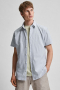 Selected SLHSLIMNEW-LINEN SHIRT SS CLASSIC W Sea Spray