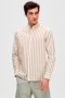 Selected SLHSLIMNEW-LINEN SHIRT LS BAND W Kelp Stripes