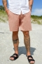 Selected COMFORT-BRODY LINEN SHORTS Baked Clay